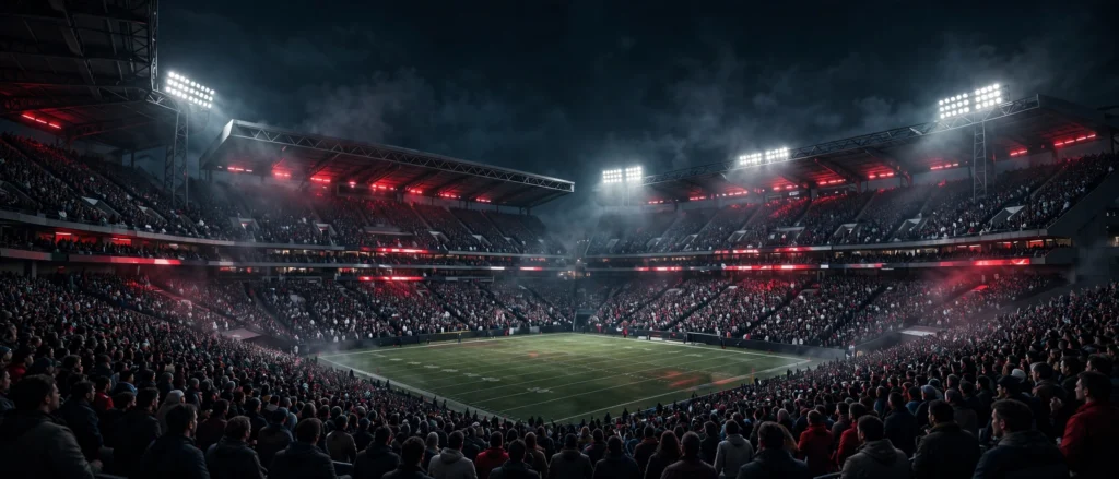 Estádio de futebol à noite — FuteMaxX