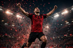 Jogador comemorando gol — FuteMaxX